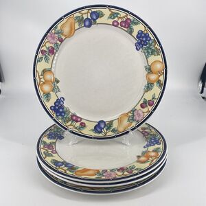 Oneida Orchard Dinner Plates 10.75” Set of 4 Stoneware